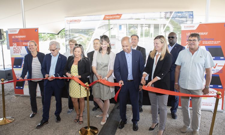 1er coup de pioche du tramway lausannois